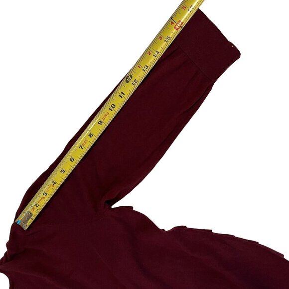 Ann Taylor Womens Cardigan Cotton Sweater Ruffles Buttons Wine Maroon Red Med - Picture 4 of 10
